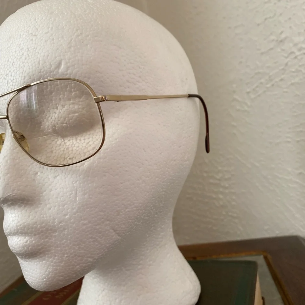 Vintage 70s 80s Gold Framed Glasses Eyewear